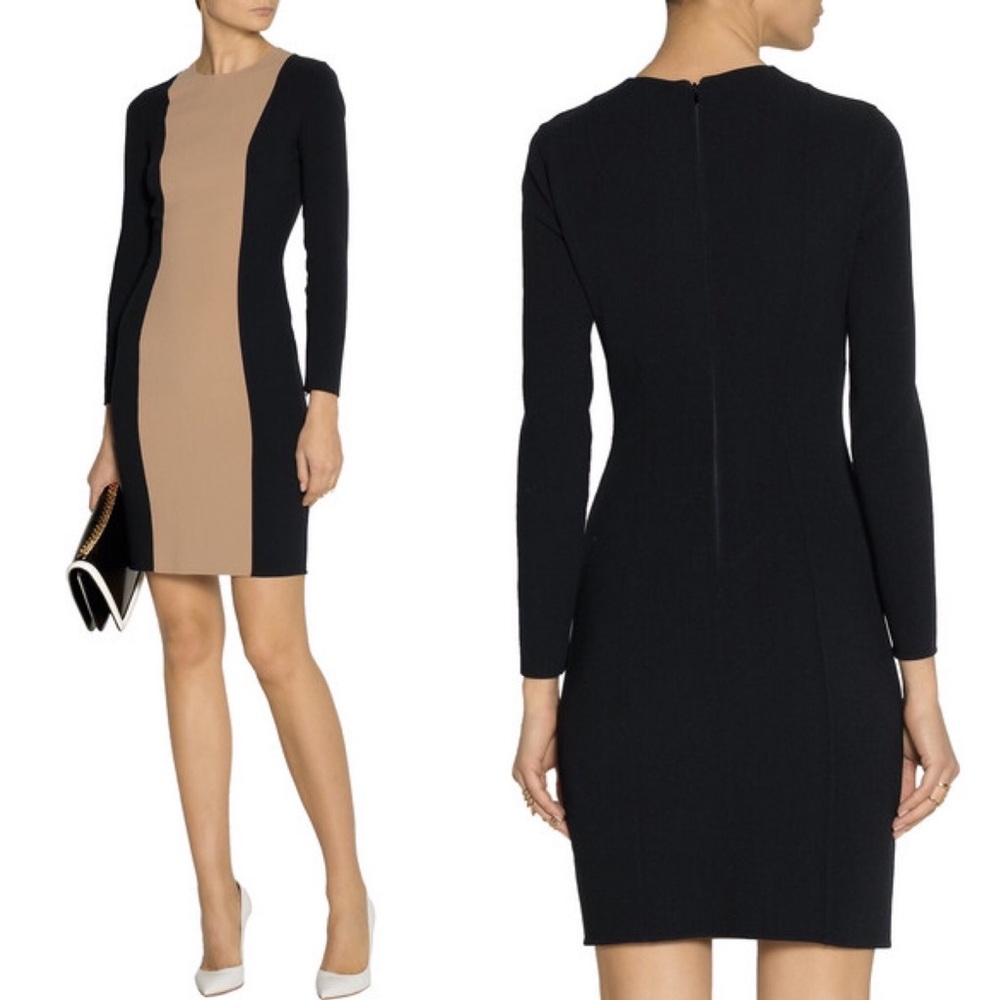 Colorblock Stretch Wool Dress by Michael Kors